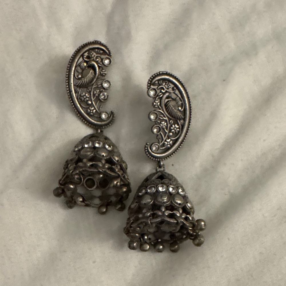 New Elegant oxidized Silver Jhumka Earrings